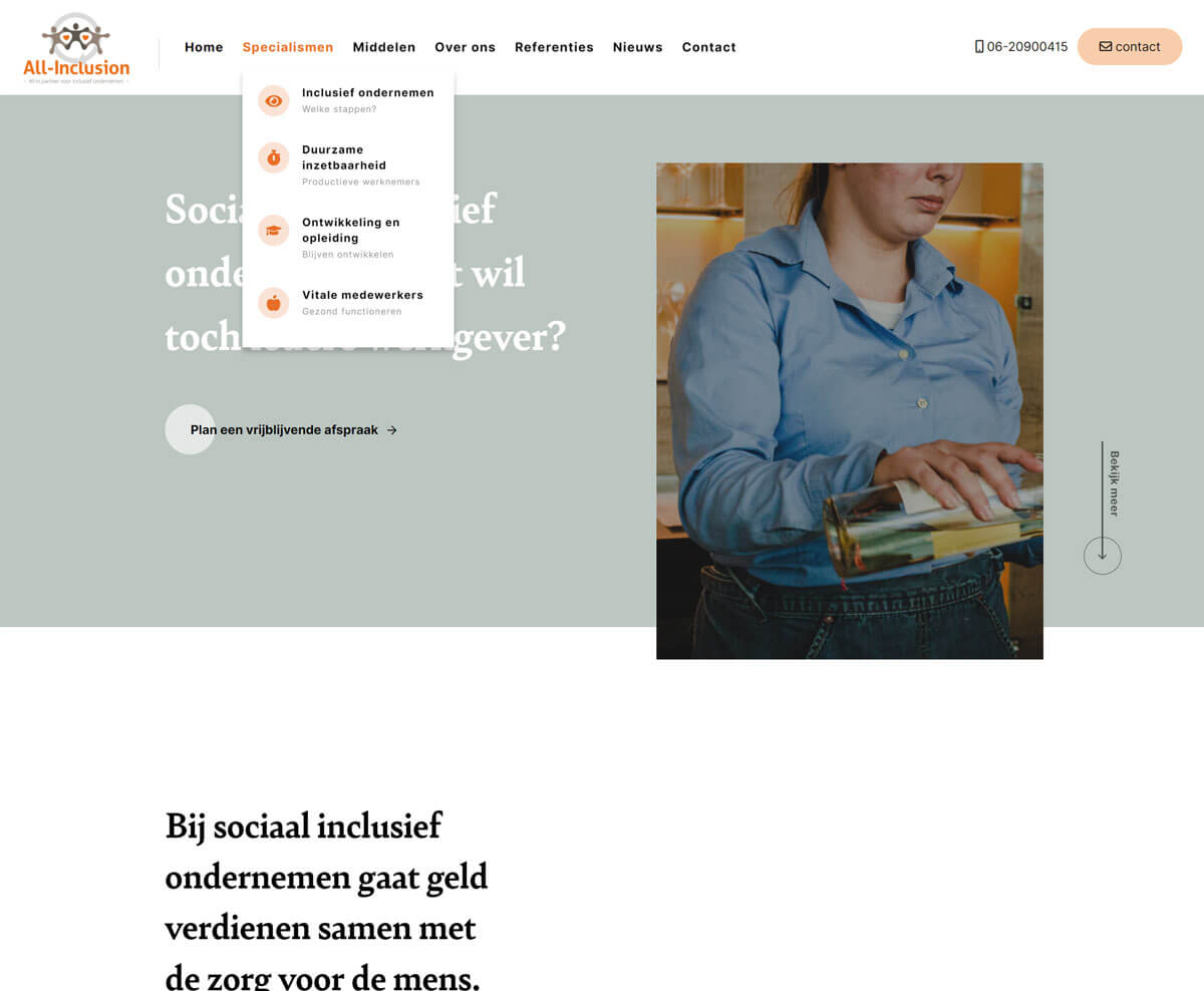 Website ontwerp en development All Inclusion