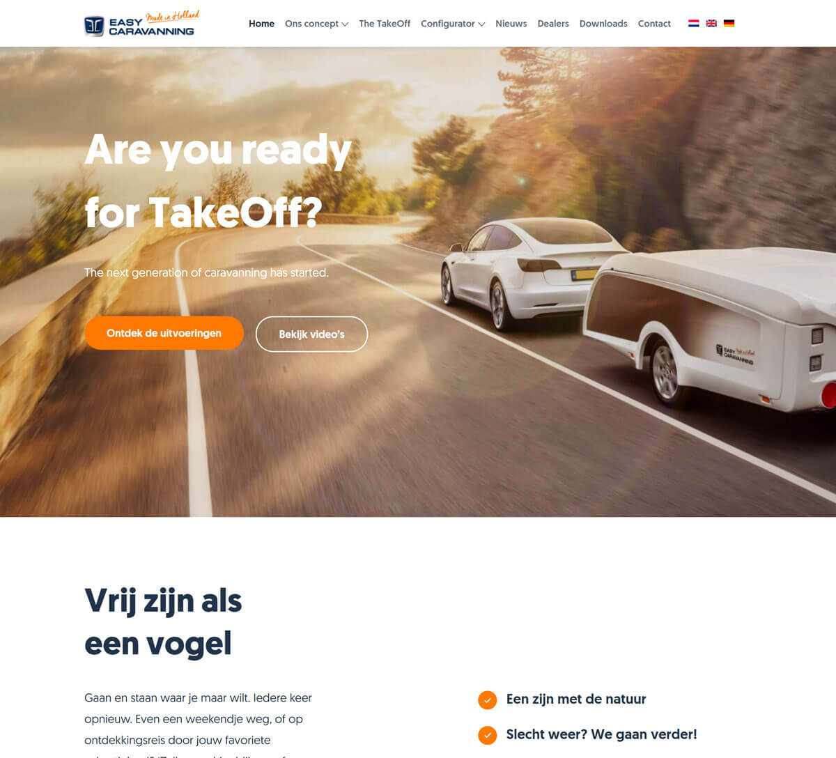 website ontwerp Easy Caravanning