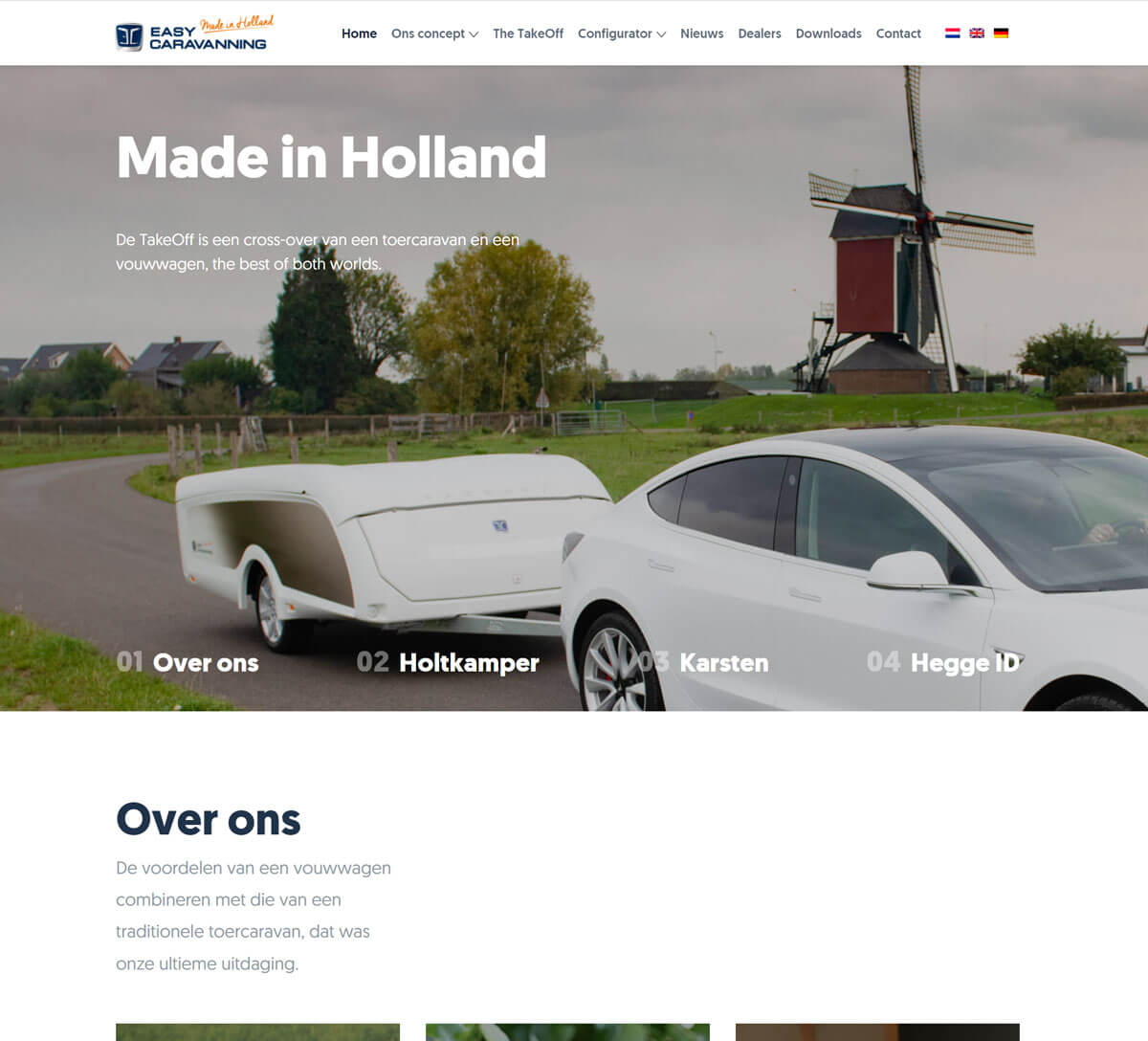 website ontwerp Easy Caravanning