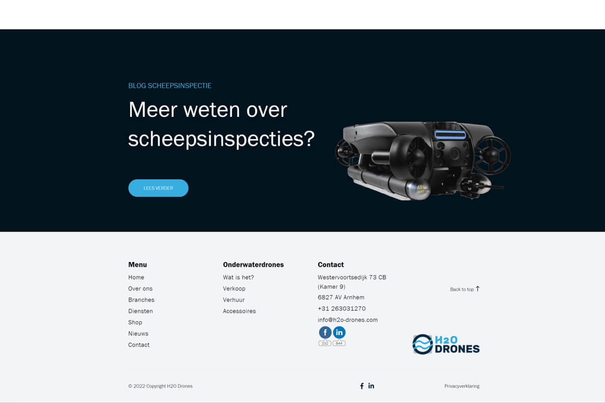 website ontwerp H2O drones