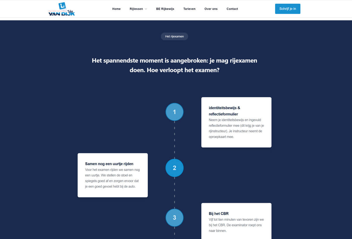 website ontwerp autorijschool Toby van Dijk