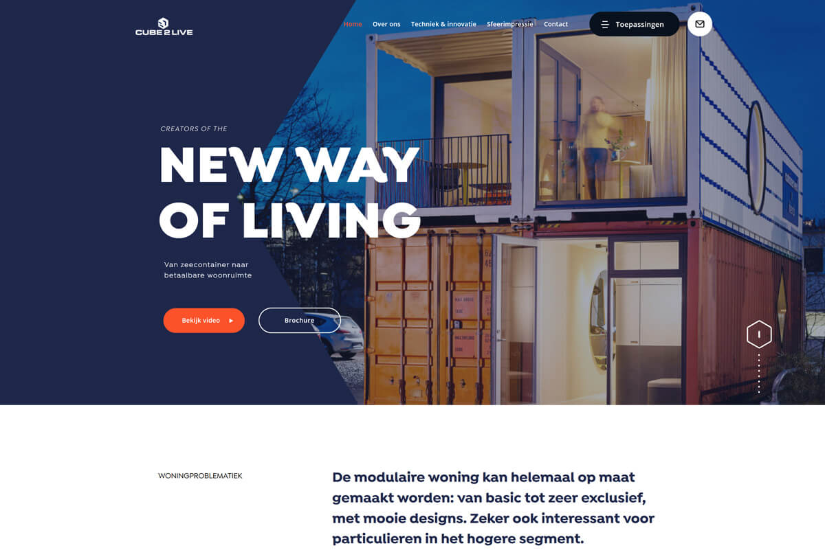 website ontwerp Cube2Live 01