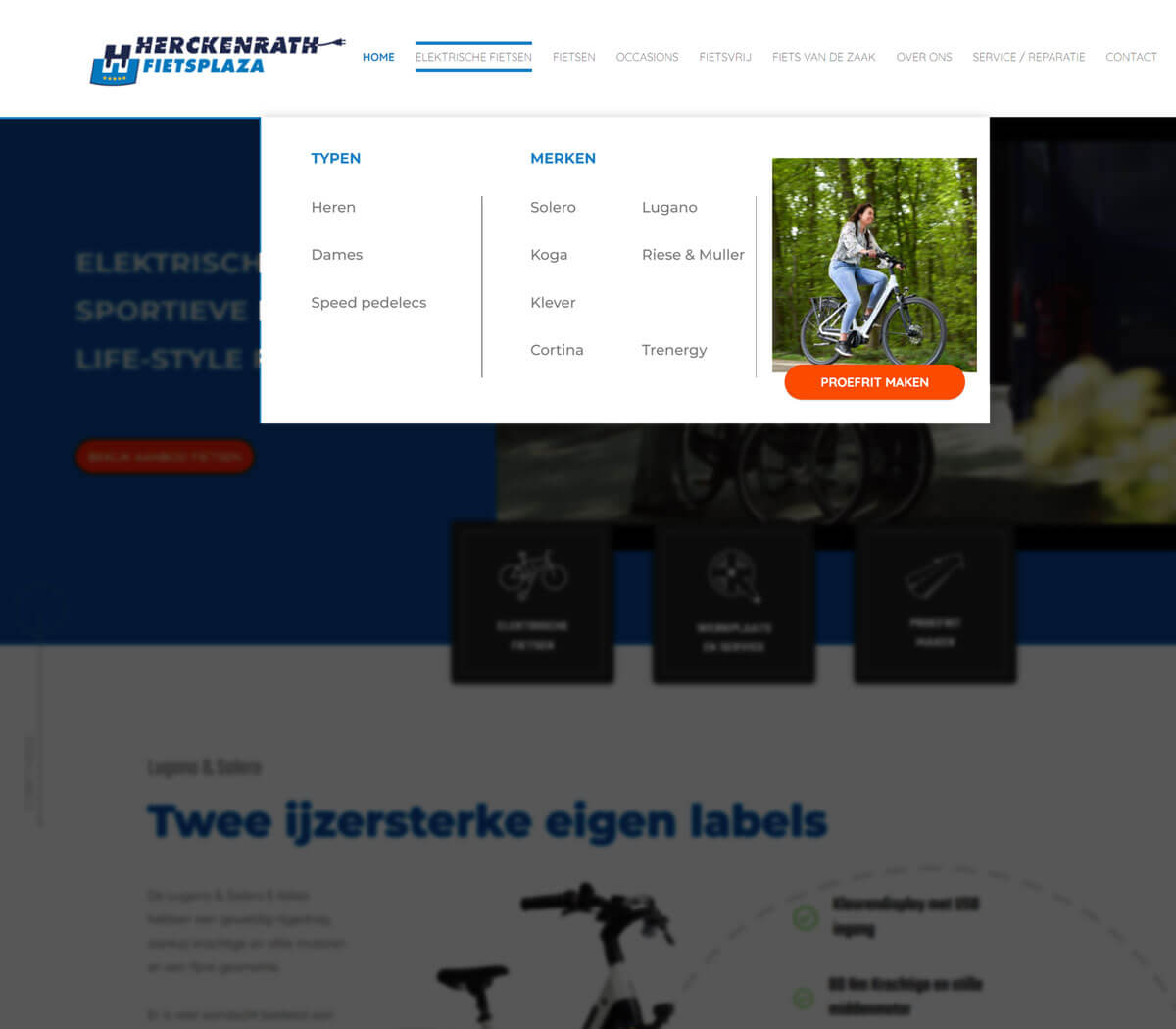 Website Herckenrath mega menu ingebouwd