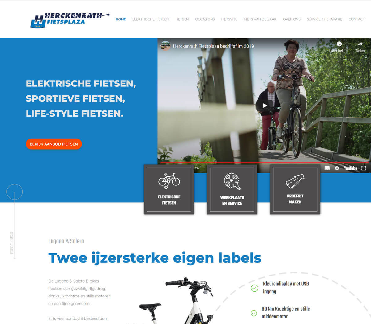 website ontwerp en development voor Herckenrath Fietsplaza