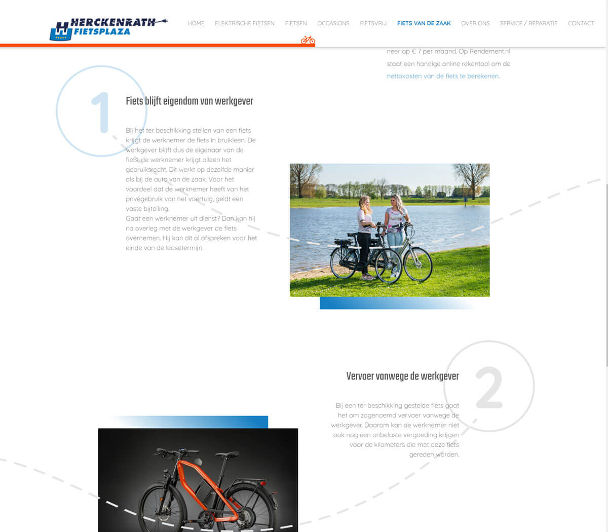 website ontwerp en development voor Herckenrath Fietsplaza